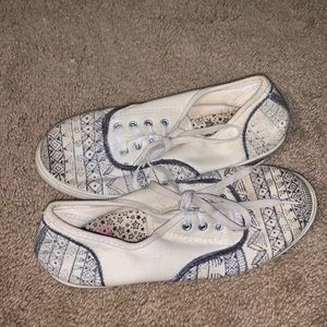 White and navy shoes